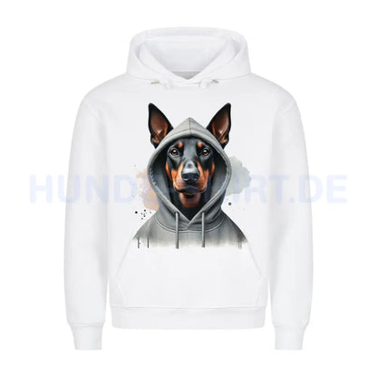 Premium Hoodie "Zwergpinscher Hooded" Weiß – hunde-shirt.de