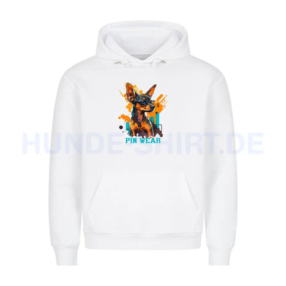 Premium Hoodie "Zwergpinscher - PIN WEAR" Weiß – hunde-shirt.de