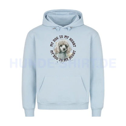 Premium Hoodie "Zwergpudel HEART" Babyblau – hunde-shirt.de