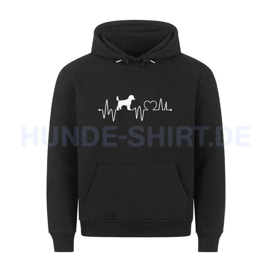 Premium Hoodie "Zwergpudel - Heartbeat" Schwarz – hunde-shirt.de