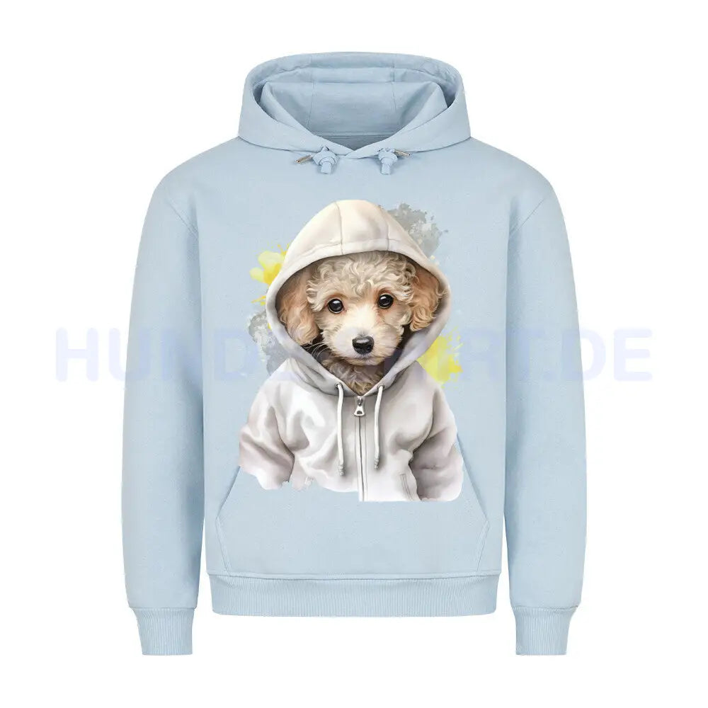 Premium Hoodie "Zwergpudel Hooded" Babyblau – hunde-shirt.de