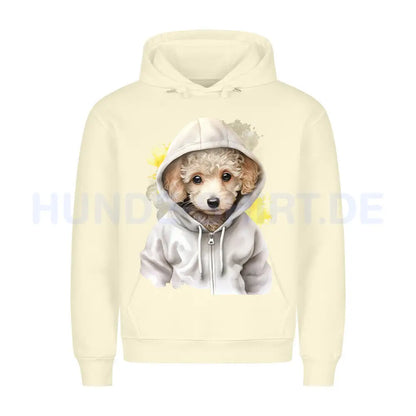 Premium Hoodie "Zwergpudel Hooded" Beige – hunde-shirt.de