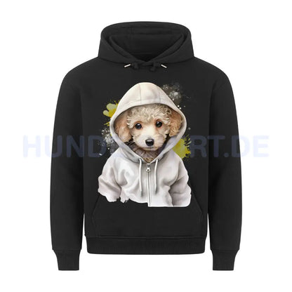 Premium Hoodie "Zwergpudel Hooded" Schwarz – hunde-shirt.de