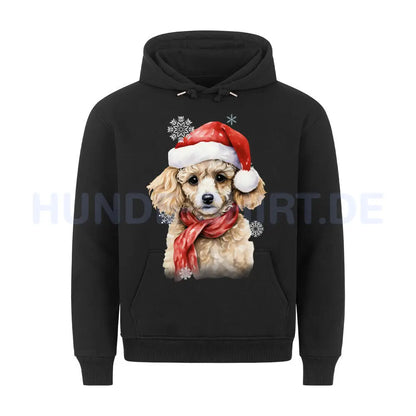 Premium Hoodie "Zwergpudel Weihnachten" Schwarz – hunde-shirt.de