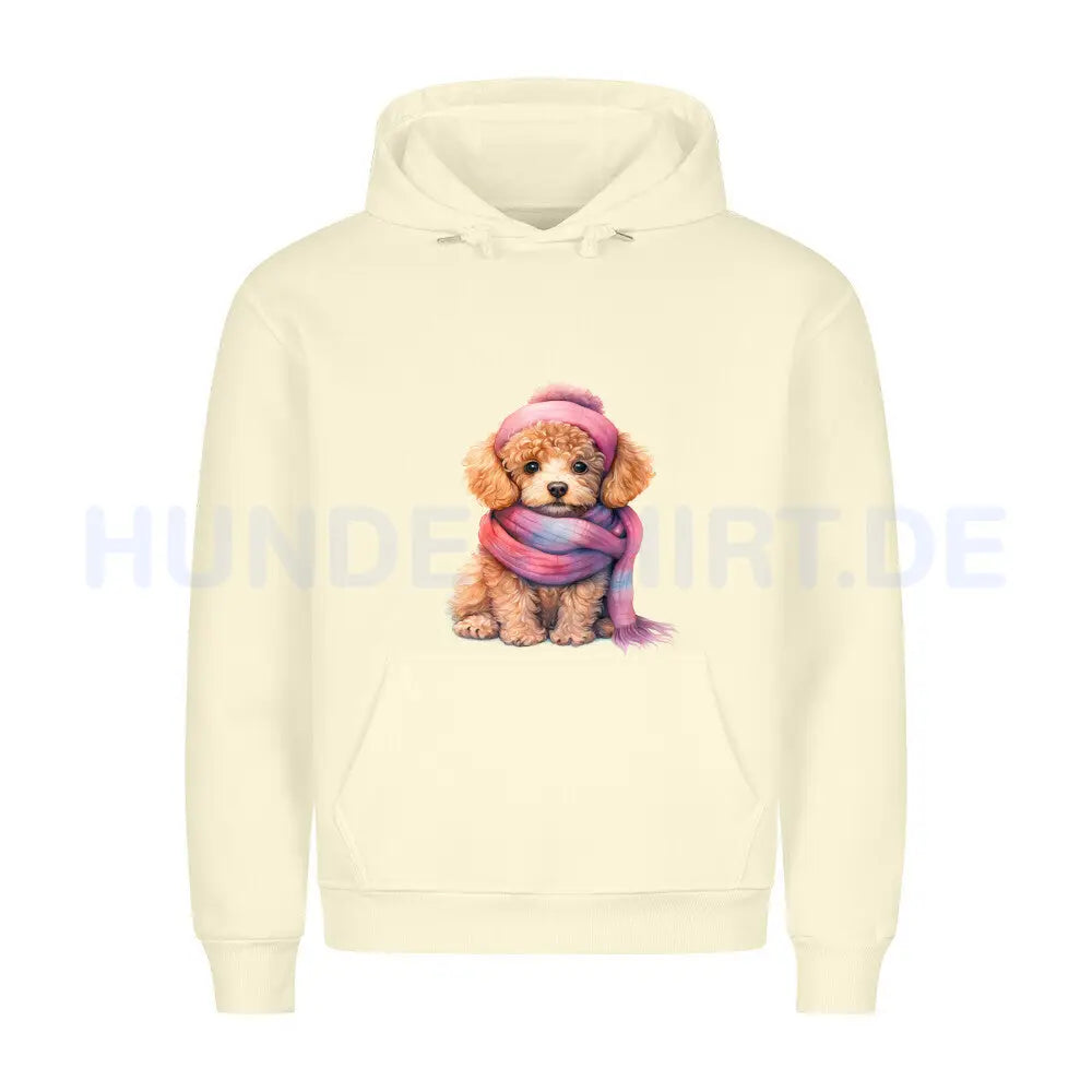 Premium Hoodie "Zwergpudel - Wintermädchen" Beige – hunde-shirt.de