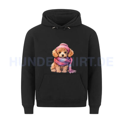 Premium Hoodie "Zwergpudel - Wintermädchen" Schwarz – hunde-shirt.de