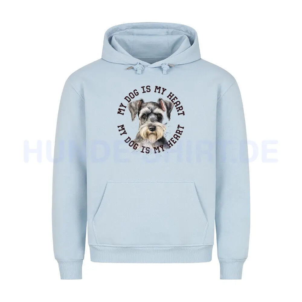 Premium Hoodie "Zwergschnauzer HEART" Babyblau – hunde-shirt.de