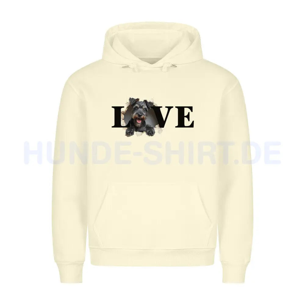 Premium Hoodie "Zwergschnauzer LOVE" Beige – hunde-shirt.de