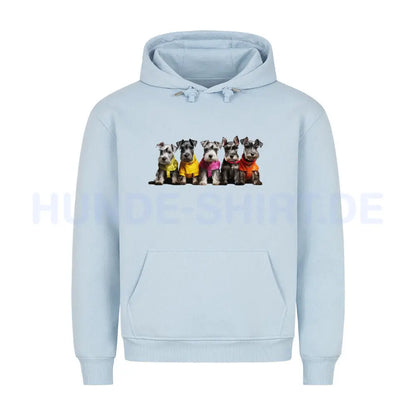 Premium Hoodie "Zwergschnauzer Parade" Babyblau – hunde-shirt.de