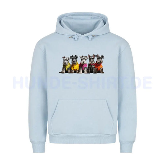 Premium Hoodie "Zwergschnauzer Parade" Babyblau – hunde-shirt.de