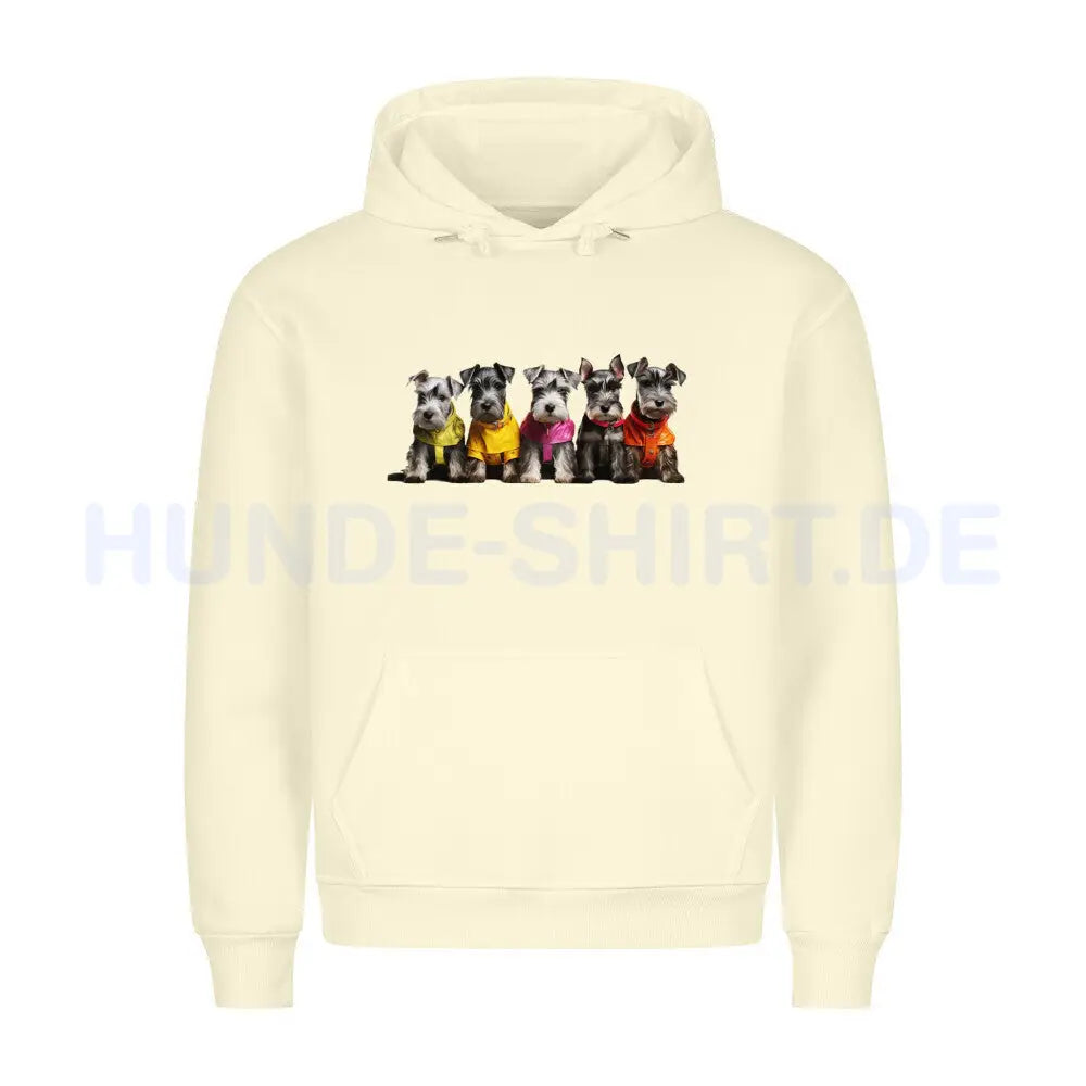 Premium Hoodie "Zwergschnauzer Parade" Beige – hunde-shirt.de