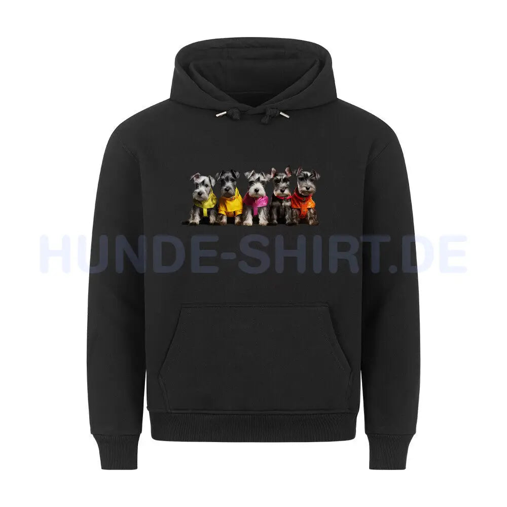 Premium Hoodie "Zwergschnauzer Parade" Schwarz – hunde-shirt.de