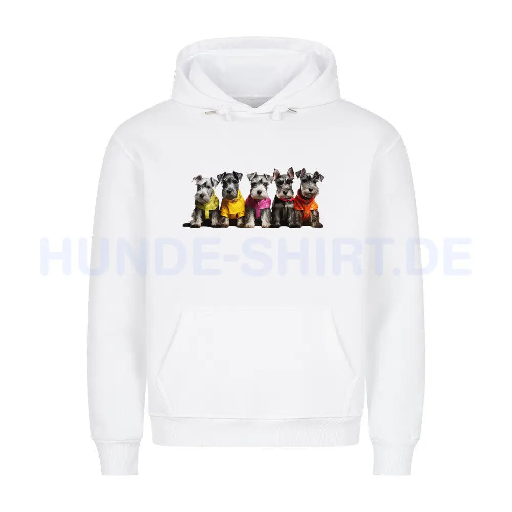 Premium Hoodie "Zwergschnauzer Parade" Weiß – hunde-shirt.de