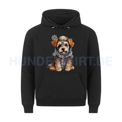 Premium Hoodie "Zwergschnauzer Winterbub" Schwarz – hunde-shirt.de