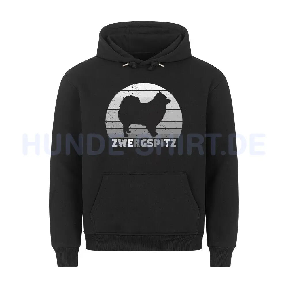 Premium Hoodie "Zwergspitz" Schwarz – hunde-shirt.de