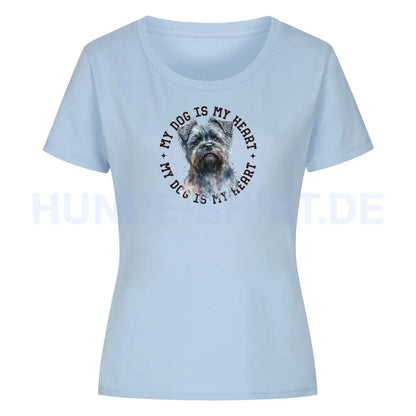 Premium Organic Damen-Shirt "Affenpinscher HEART" Sky Blue – hunde-shirt.de