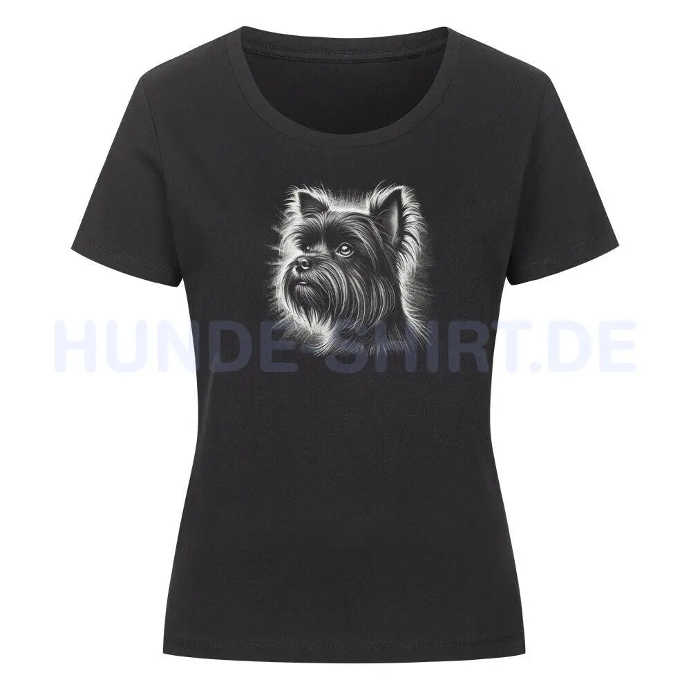 Premium Organic Damen-Shirt "Affenpinscher - Shine" Schwarz – hunde-shirt.de