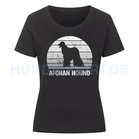 Premium Organic Damen Shirt "Afghanischer Windhund" Schwarz – hunde-shirt.de