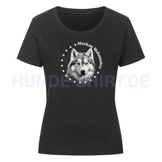 Premium Organic Damen-Shirt "Alaskan Malamute R" Schwarz – hunde-shirt.de