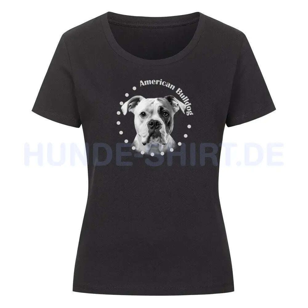 Premium Organic Damen-Shirt "American Bulldog - BREED" Schwarz – hunde-shirt.de