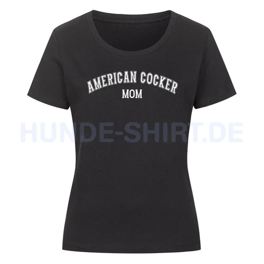 Premium Organic Damen-Shirt "American Cocker - MOM" Schwarz – hunde-shirt.de