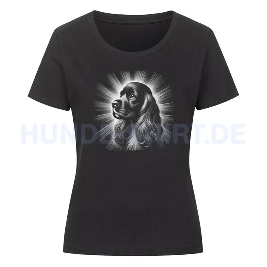 Premium Organic Damen-Shirt "American Cocker - Shine" Schwarz – hunde-shirt.de