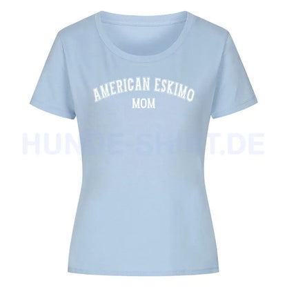 Premium Organic Damen-Shirt "American Eskimo - MOM" Sky Blue – hunde-shirt.de