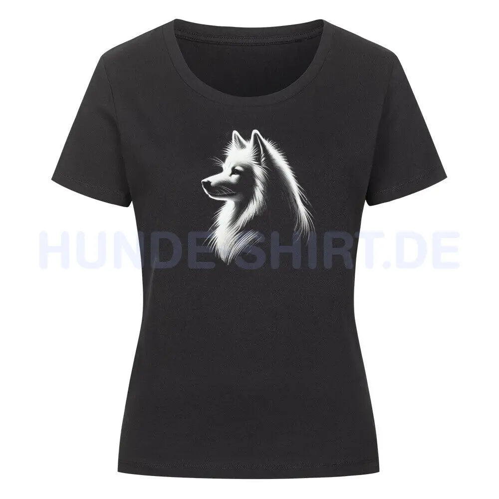 Premium Organic Damen-Shirt "American Eskimo Shine" Schwarz – hunde-shirt.de