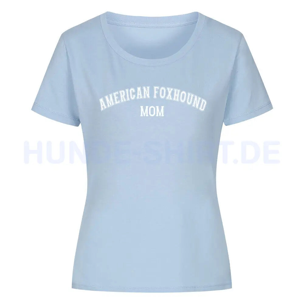 Premium Organic Damen-Shirt "American Foxhound - MOM" Sky Blue – hunde-shirt.de