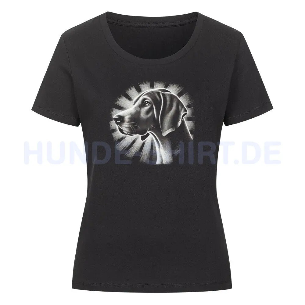 Premium Organic Damen-Shirt "American Foxhound - Shine" Schwarz – hunde-shirt.de