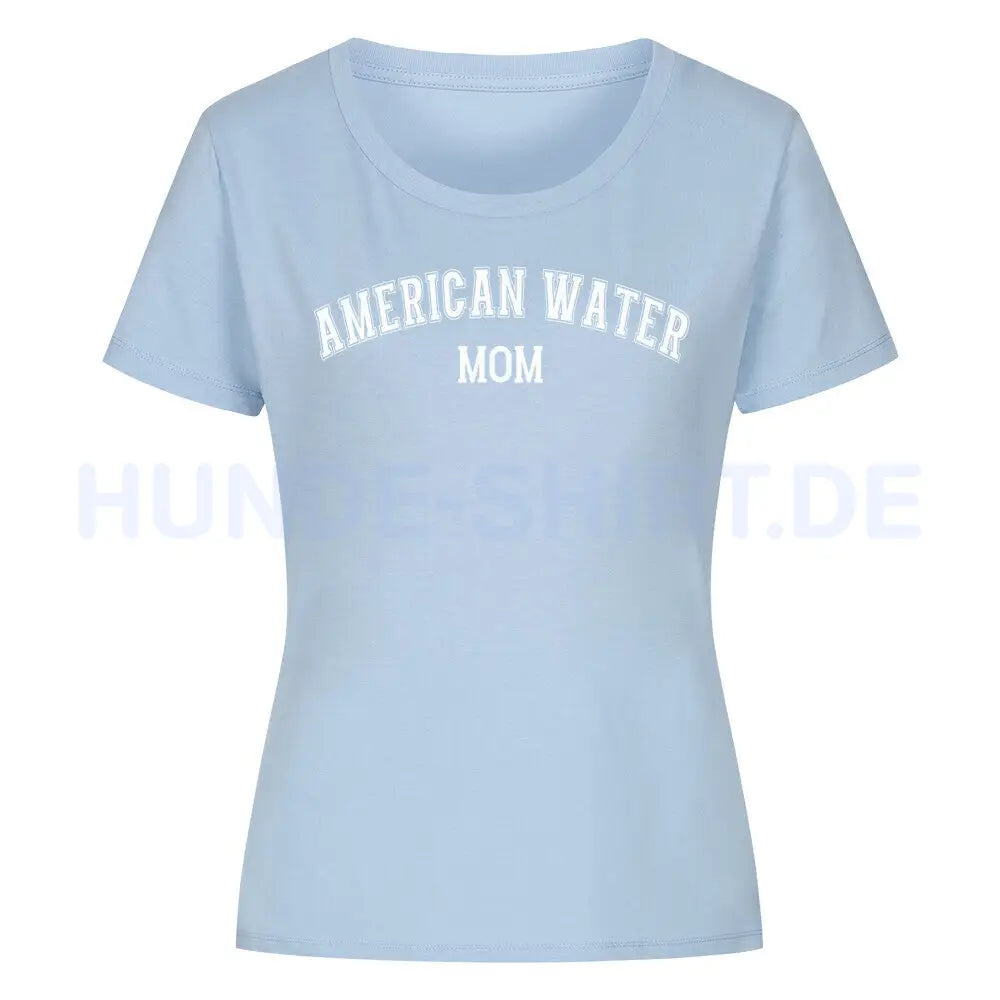 Premium Organic Damen-Shirt "American Water - MOM" Sky Blue – hunde-shirt.de