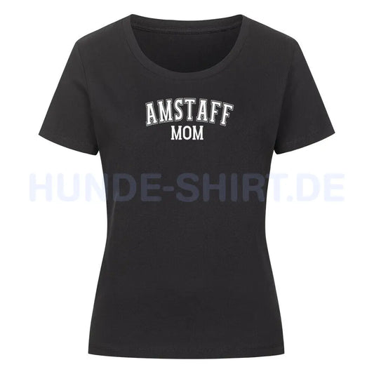 Premium Organic Damen-Shirt "AmStaff - MOM" Schwarz – hunde-shirt.de