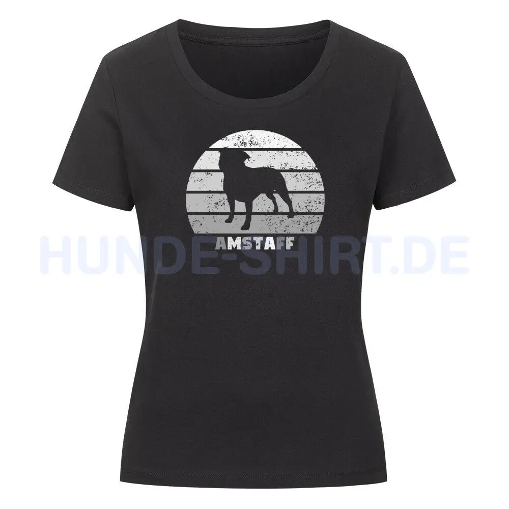 Premium Organic Damen-Shirt "AmStaff" Schwarz – hunde-shirt.de