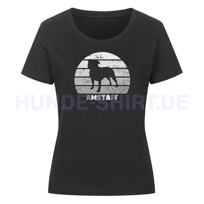 Premium Organic Damen-Shirt "AmStaff" Schwarz – hunde-shirt.de