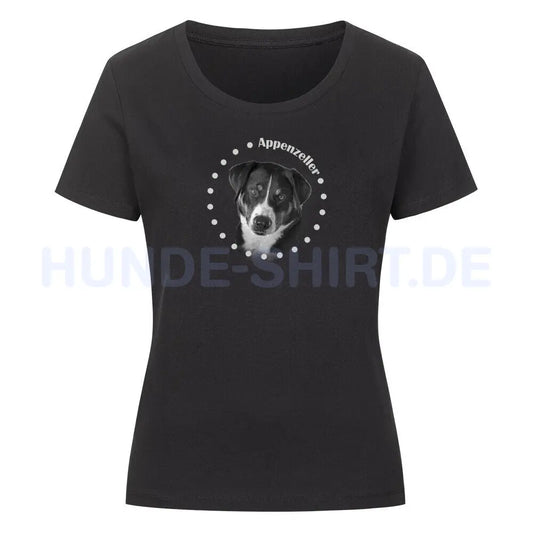 Premium Organic Damen-Shirt "Appenzeller Sennenhund R" Schwarz – hunde-shirt.de