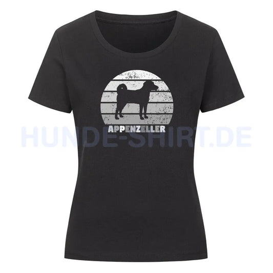 Premium Organic Damen Shirt "Appenzeller Sennenhund" Schwarz – hunde-shirt.de