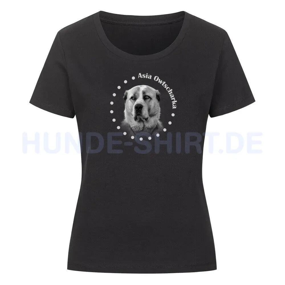 Premium Organic Damen-Shirt "Asia Owtscharka R" Schwarz – hunde-shirt.de