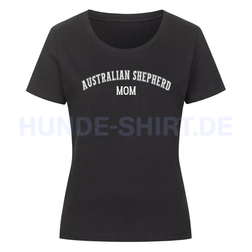 Premium Organic Damen-Shirt "Australian Shepherd - MOM" Schwarz – hunde-shirt.de