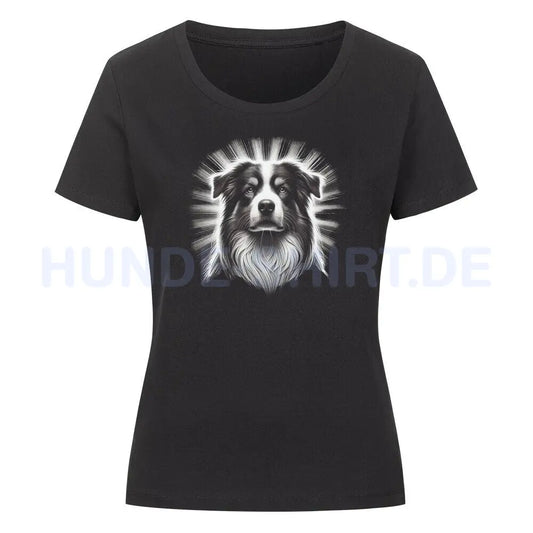 Premium Organic Damen-Shirt "Australian Shepherd - Shine" Schwarz – hunde-shirt.de