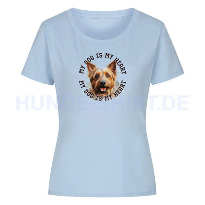 Premium Organic Damen-Shirt "Australian Terrier HEART" Sky Blue – hunde-shirt.de