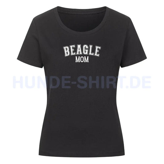 Premium Organic Damen-Shirt "Beagle - MOM" Schwarz – hunde-shirt.de