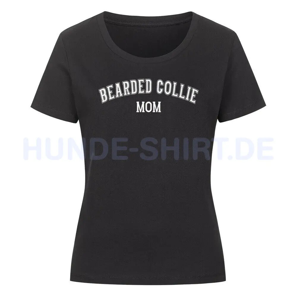 Premium Organic Damen-Shirt "Bearded Collie - MOM" Schwarz – hunde-shirt.de