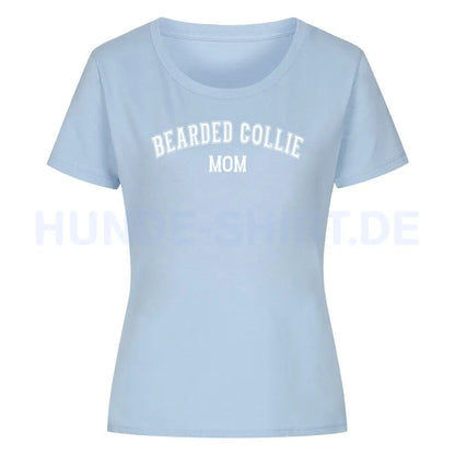 Premium Organic Damen-Shirt "Bearded Collie - MOM" Sky Blue – hunde-shirt.de