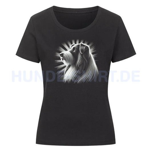 Premium Organic Damen-Shirt "Bearded Collie - Shine" Schwarz – hunde-shirt.de