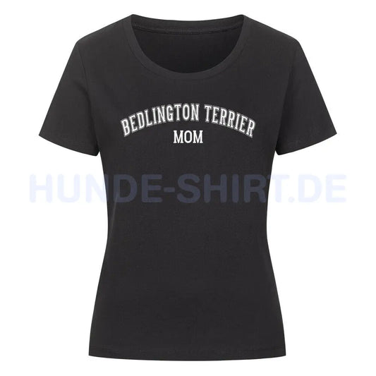 Premium Organic Damen-Shirt "Bedlington MOM" Schwarz – hunde-shirt.de