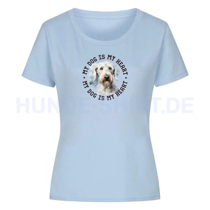 Premium Organic Damen-Shirt "Bedlington Terrier HEART" Sky Blue – hunde-shirt.de