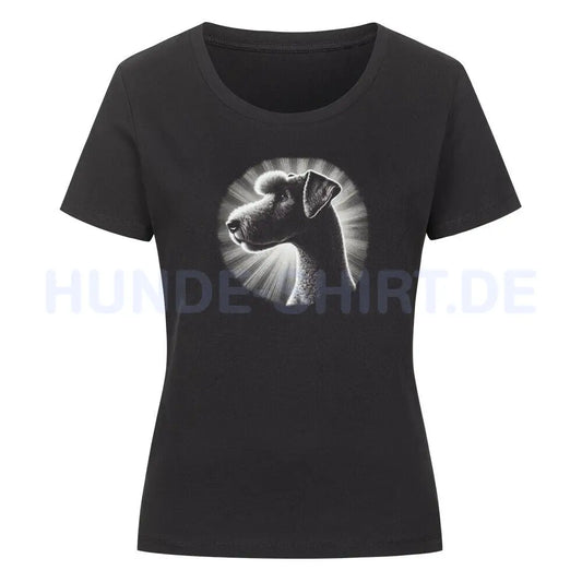 Premium Organic Damen-Shirt "Bedlington Terrier - Shine" Schwarz – hunde-shirt.de