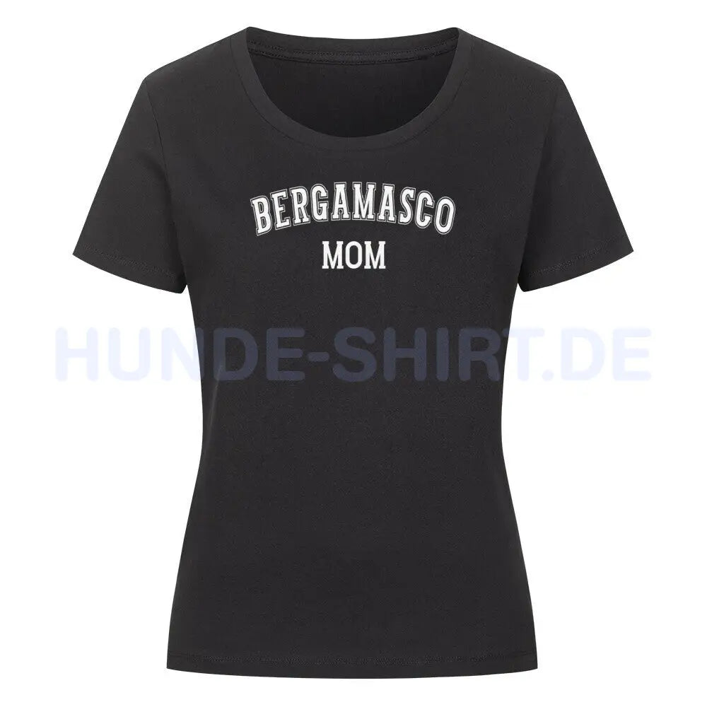 Premium Organic Damen-Shirt "Bergamasco - MOM" Schwarz – hunde-shirt.de