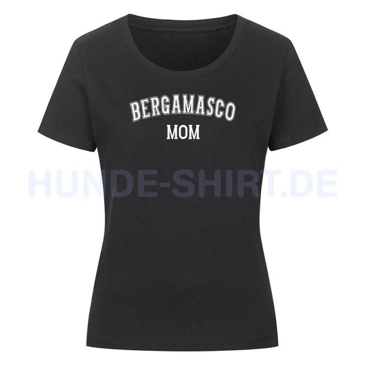 Premium Organic Damen-Shirt "Bergamasco - MOM" Schwarz – hunde-shirt.de