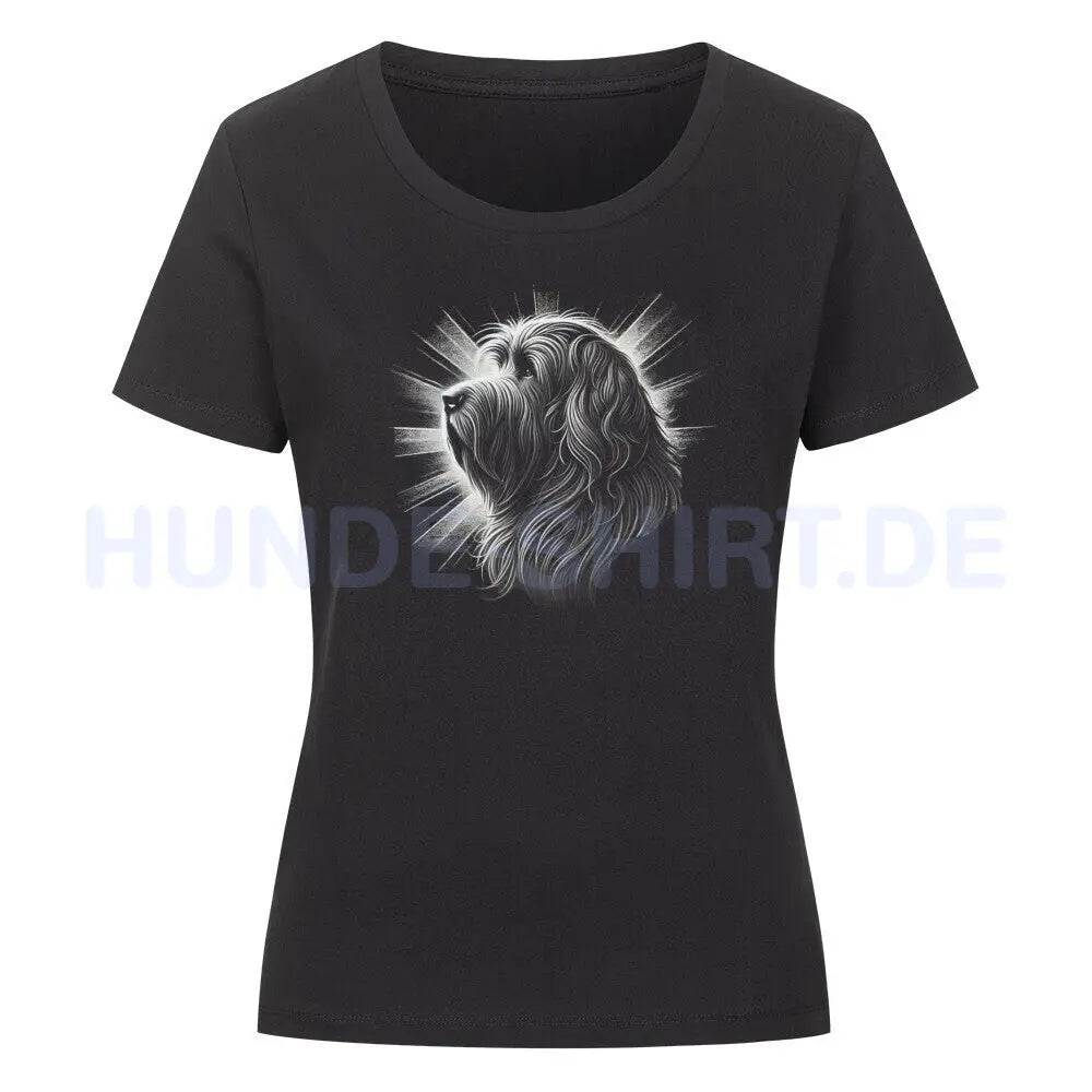 Premium Organic Damen-Shirt "Bergamasco - Shine" Schwarz – hunde-shirt.de